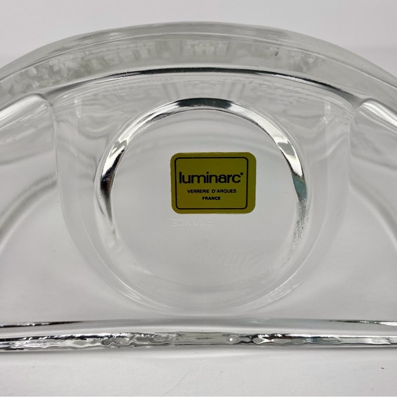 Luminarc etched glass candle holder, vintage 1991 Welcome Home winter scene - Picture 5 of 8